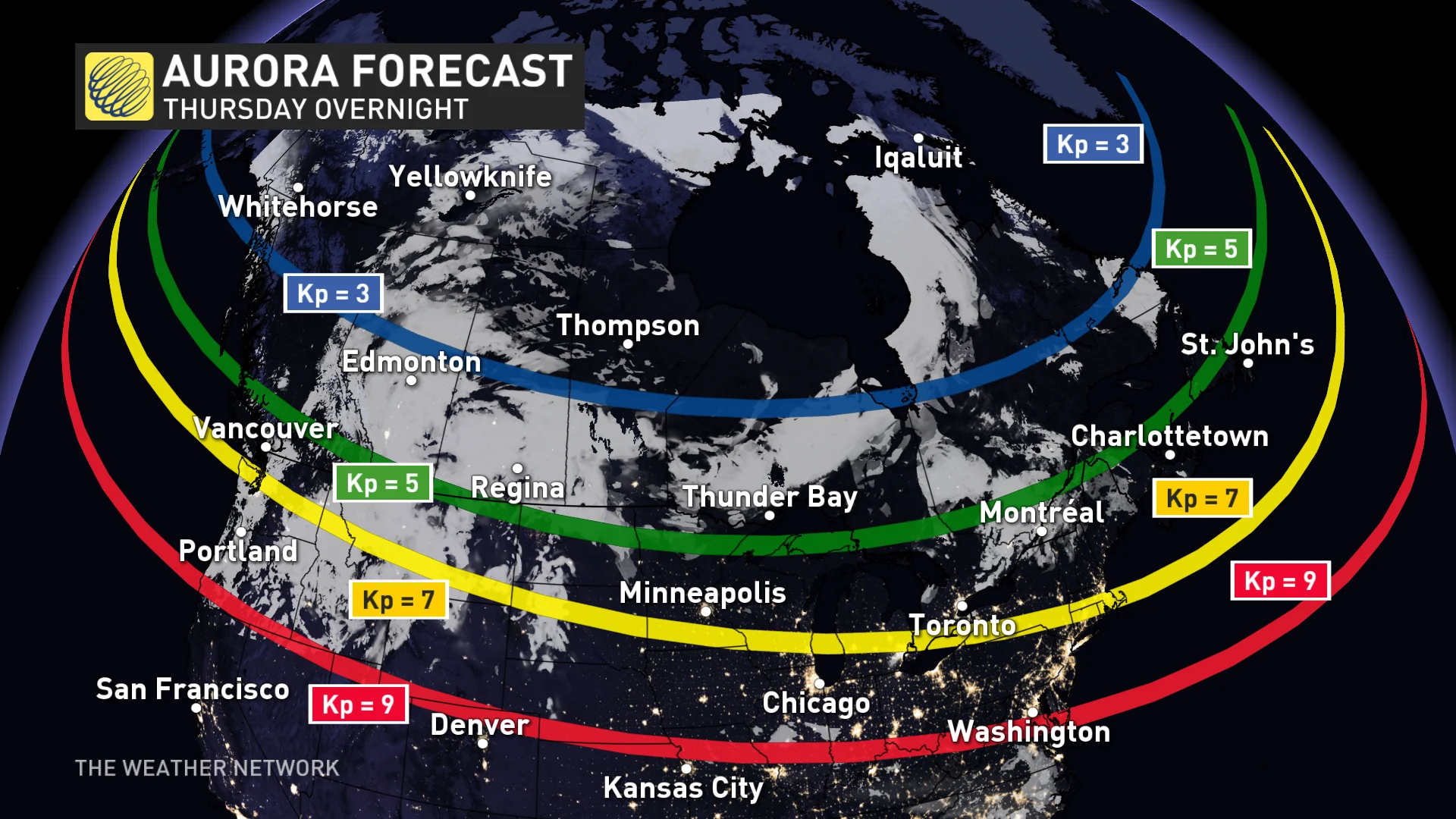Superb northern lights with intense color: This week’s map displays the states with the best chance of seeing the Aurora Borealis tonight, broken down by US locations…