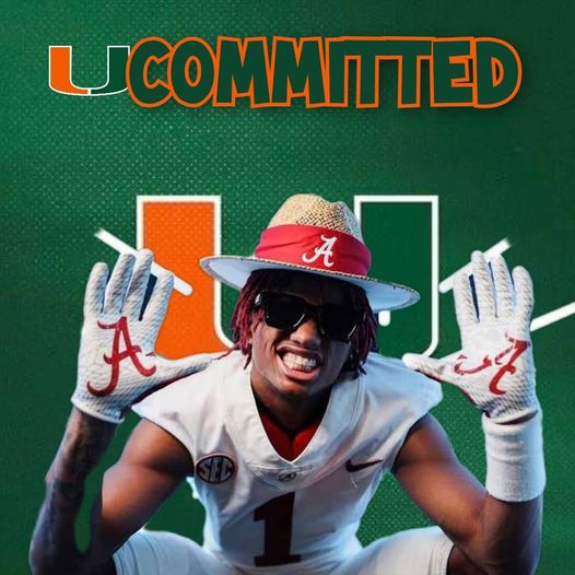 Breaking News: Five-Star WR Shocks Alabama With Decommitment, Flips Commitment To Miami Hurricanes Over Tennessee and Georgia…