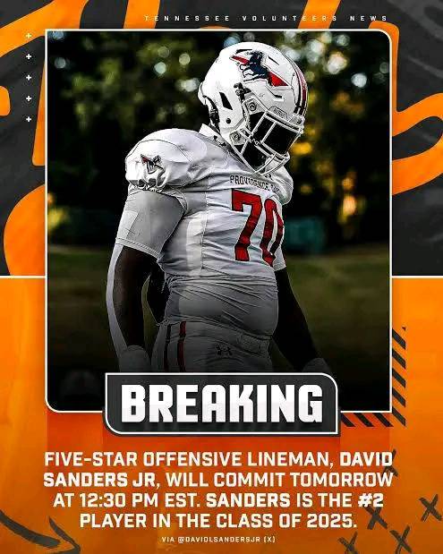 “Breaking News: Longhorns Football Lands Five-Star David Sanders Jr.—The Elite Offensive Tackle’s Commitment Could Transform the Vols’ Future!”…