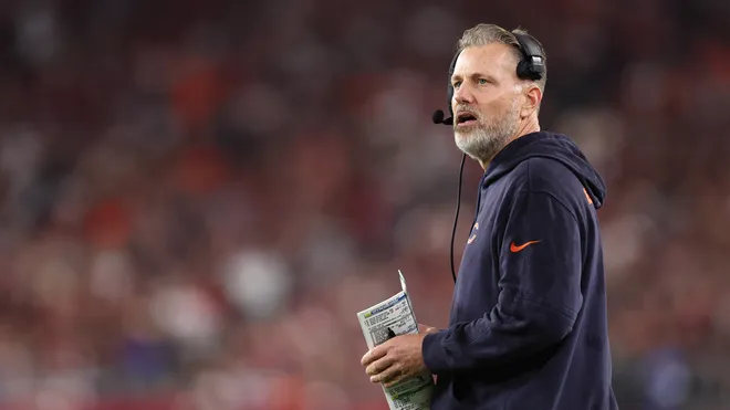 The Chicago Bears’ Eberflus takes responsibility after firing his second offensive coordinator in a ten-month span.