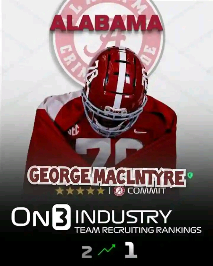BREAKING Elite 2025 QB George MacIntyre has committed to Alabama He ranks No. 16 NATL. (No. 3 QB) in the 2025 class…