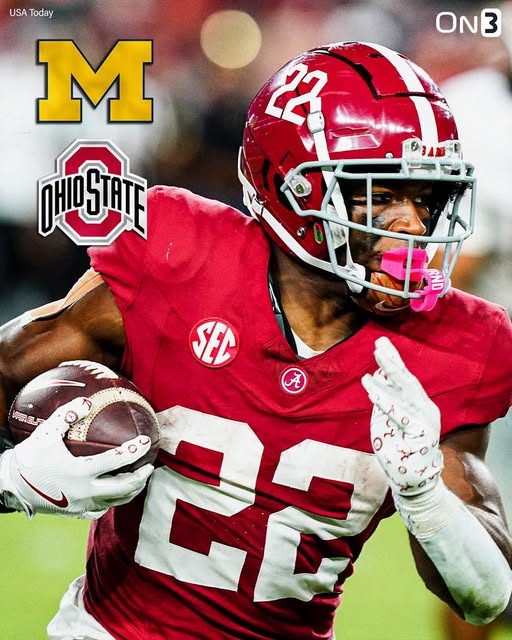 BREAKING: Alabama transfer RB Justice Haynes is looking at Michigan & Ohio State, per Pete Nakos…….