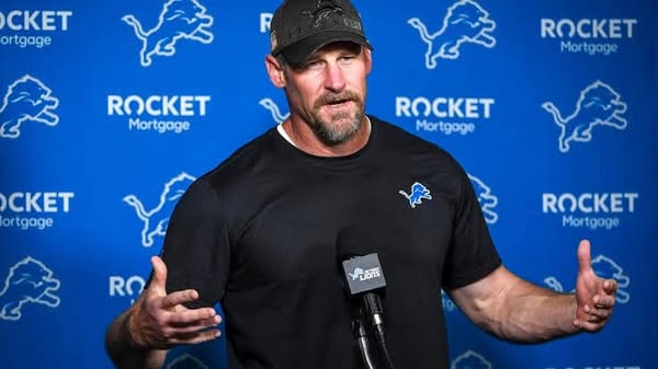 Good News; The Detroit Lions celebrate as head coach Dan Campbell is named the 2024 NFL Coach of the Year and the team achieves a historic victory…