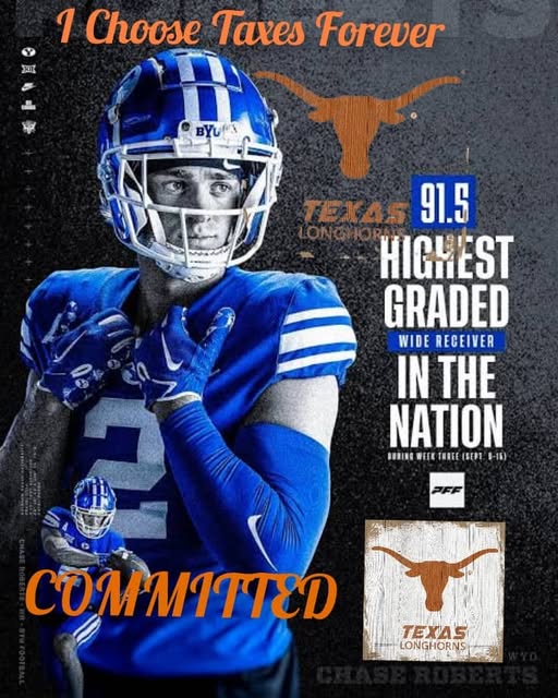 Greetings from Texas: Well-known WR Chase Robert leaves BYU and chooses to commit to the Longhorns over prestigious programs like the Georgia Bulldogs, Alabama, and Auburn. Read more….