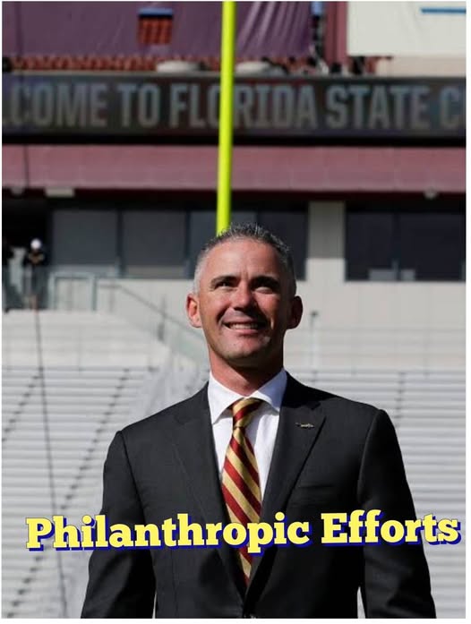 ESPN Report: Florida State Seminoles Head Coach Mike Norvell has landed a historic $30.6 million endorsement deal with Powerade. In an impressive act of generosity, he has contributed $8.1 million to the football program and donated thousands to orphanages, cementing his reputation as a leader both on and off the field…..,.
